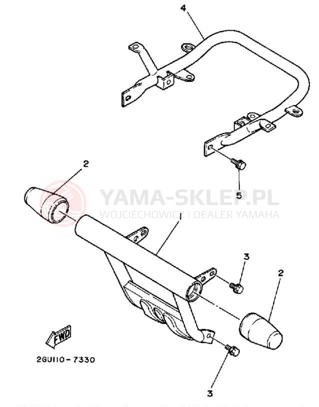 Schemat "osłona / stelaż" do Yamaha YFZ350T