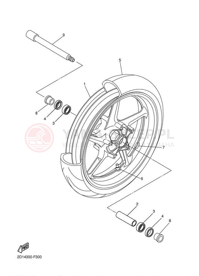 Schemat "Koło przód" do Yamaha FZ1 FZS10W/FZS10WC