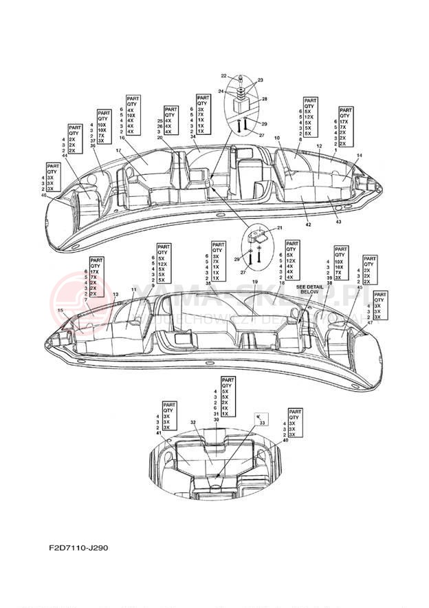 Schemat "Schowek pod siedzeniem," do Yamaha 242 LIMITED S SXT1800GJ