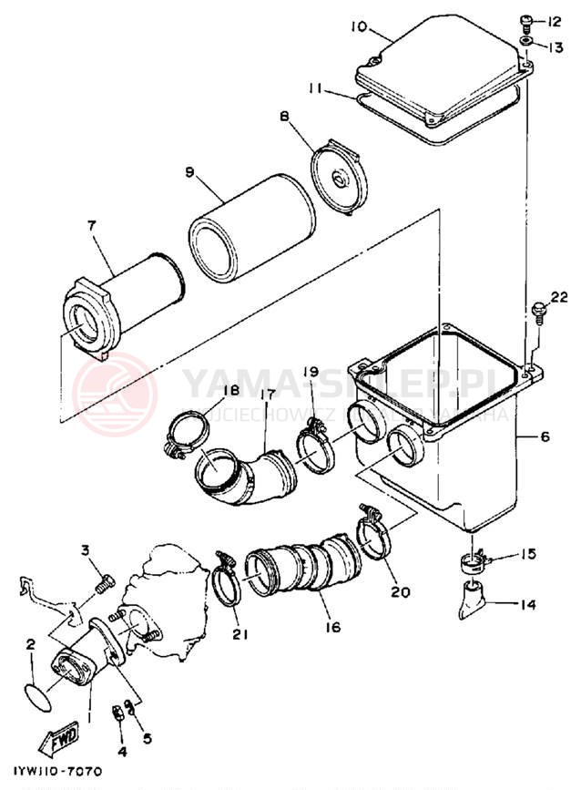 Schemat "Filtr powietrza" do Yamaha YFM350ERT