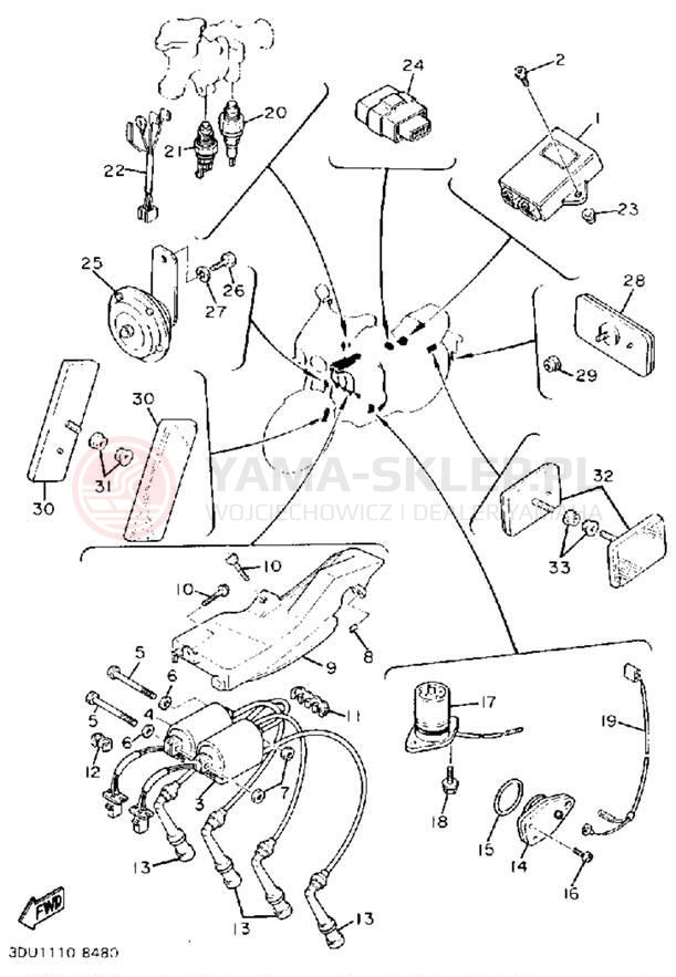 Schemat "układ elektryczny" do Yamaha FZR1000U/FZR1000UC