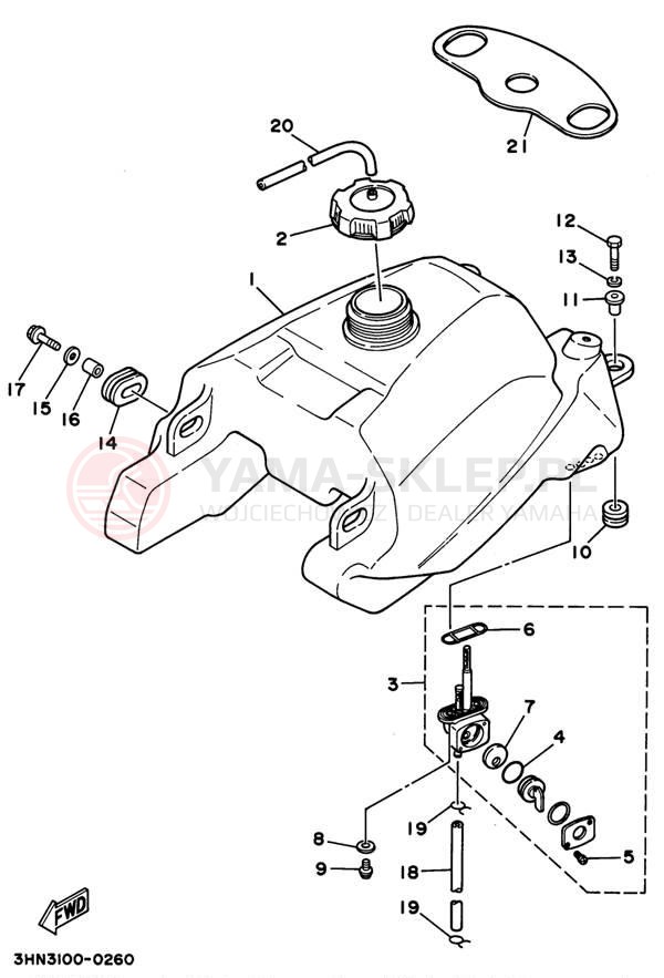 Schemat "zbiornik paliwa" do Yamaha BIG BEAR 4WD YFM350FWG
