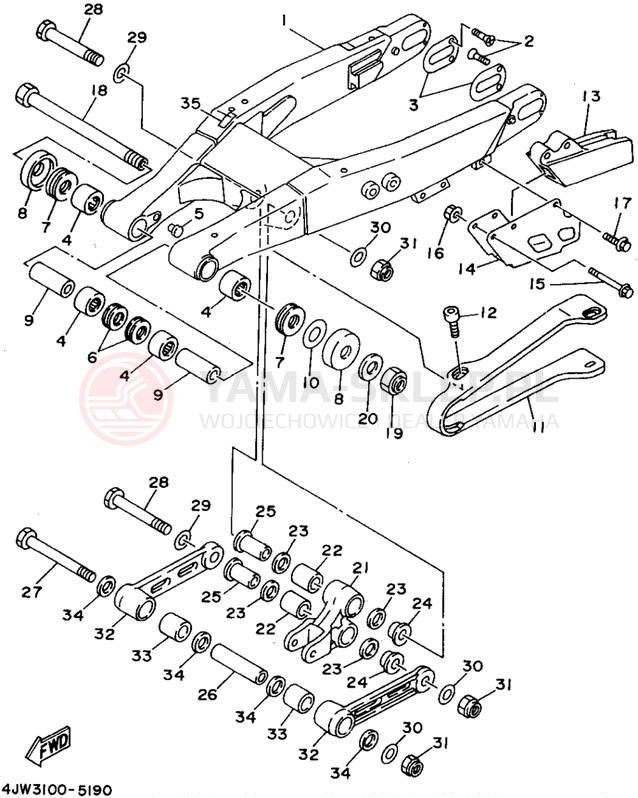 Schemat "wahacz" do Yamaha WR250ZG