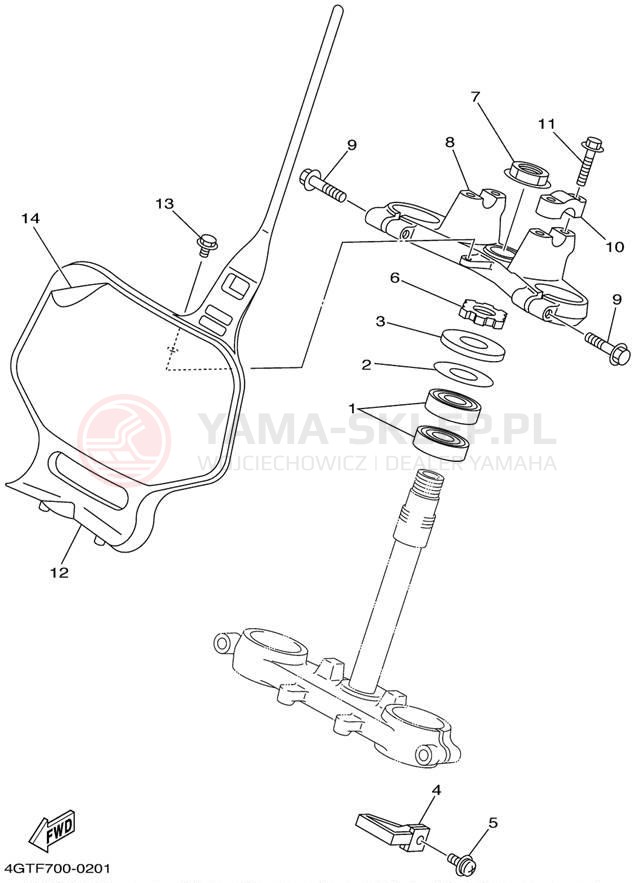 Schemat "Półki zawieszenia" do Yamaha YZ85 YZ85P