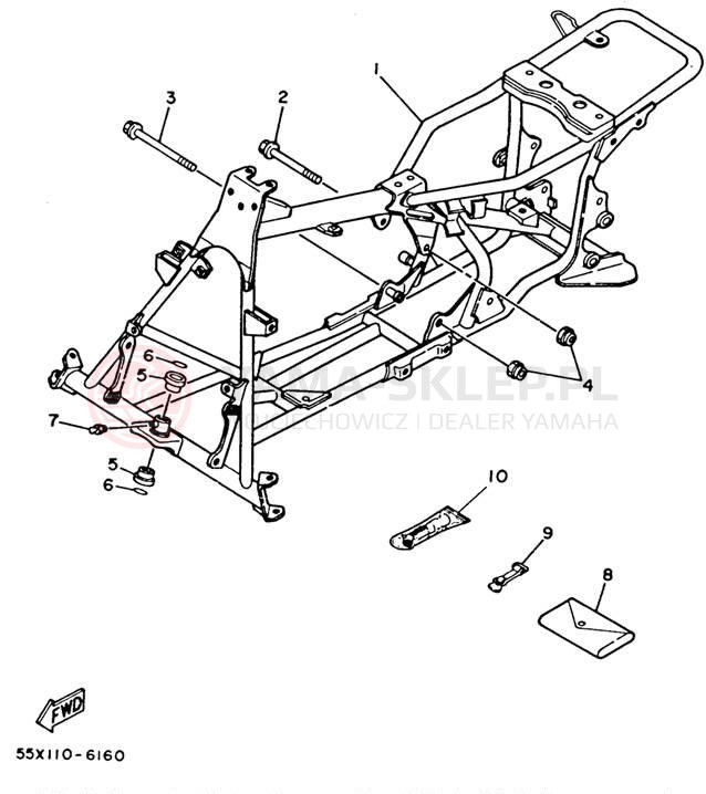 Schemat "rama" do Yamaha BADGER YFM80U