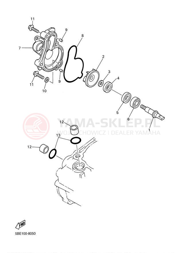 Schemat "Pompa wody" do Yamaha YZ426F YZ426FM