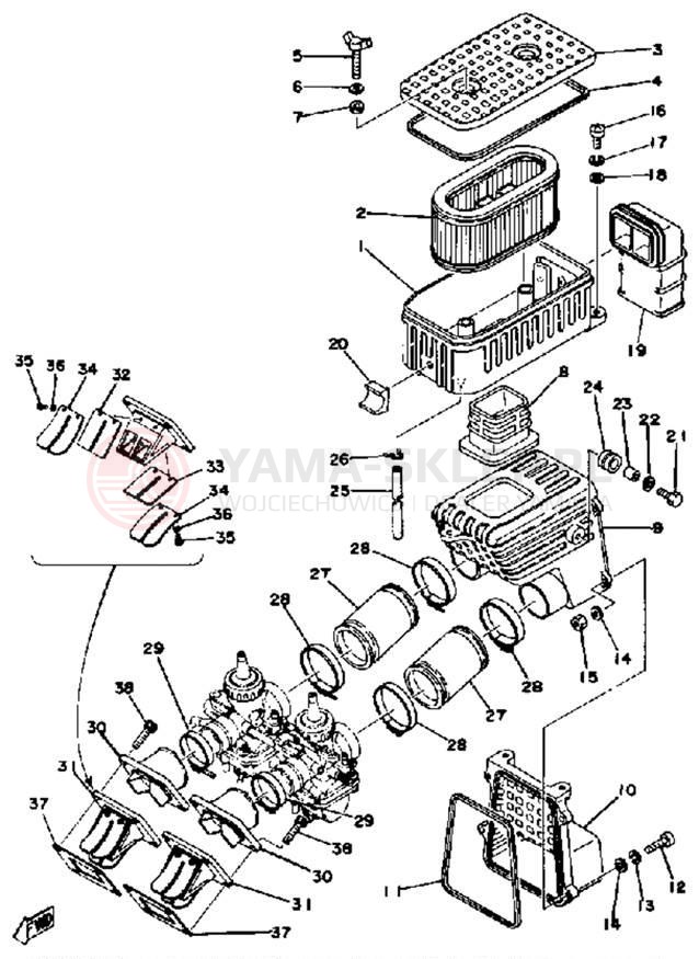 Schemat "Wtrysk paliwa" do Yamaha RD400C