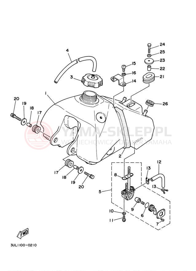 Schemat "zbiornik paliwa" do Yamaha RT100 RT100M