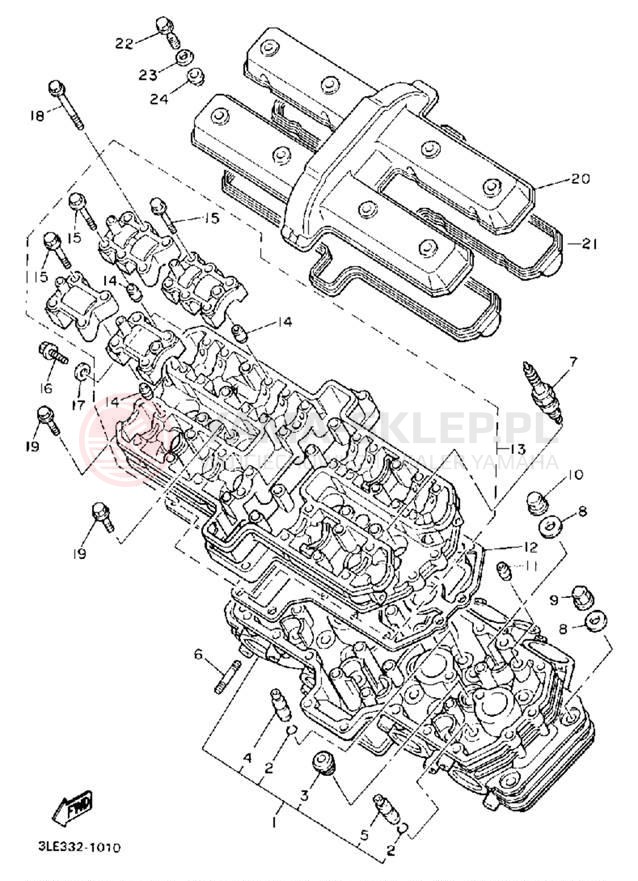 Schemat "głowica" do Yamaha FZR1000EC/FZR1000E
