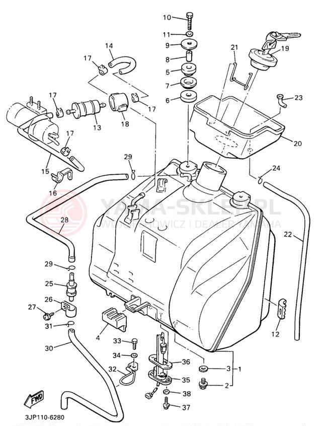 Schemat "zbiornik paliwa" do Yamaha V-MAX 1200 VMX12H/VMX12HC