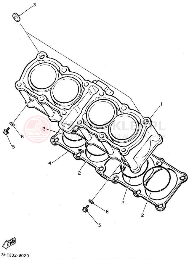 Schemat "cylinder" do Yamaha FZR600RFC