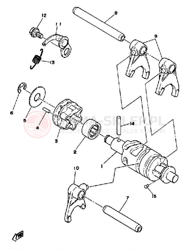 Schemat "Wodziki, automat" do Yamaha DT125F