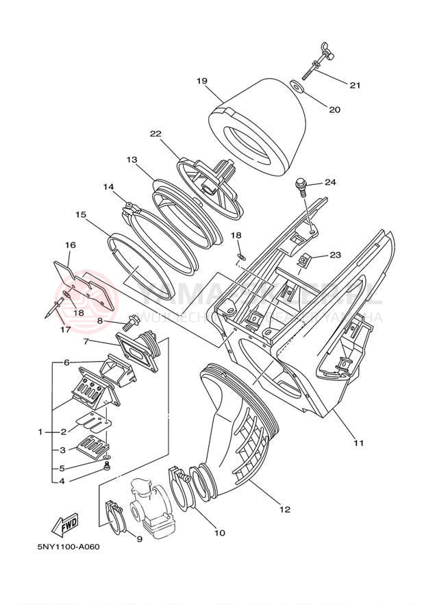 Schemat "Wtrysk paliwa" do Yamaha YZ125 YZ125R