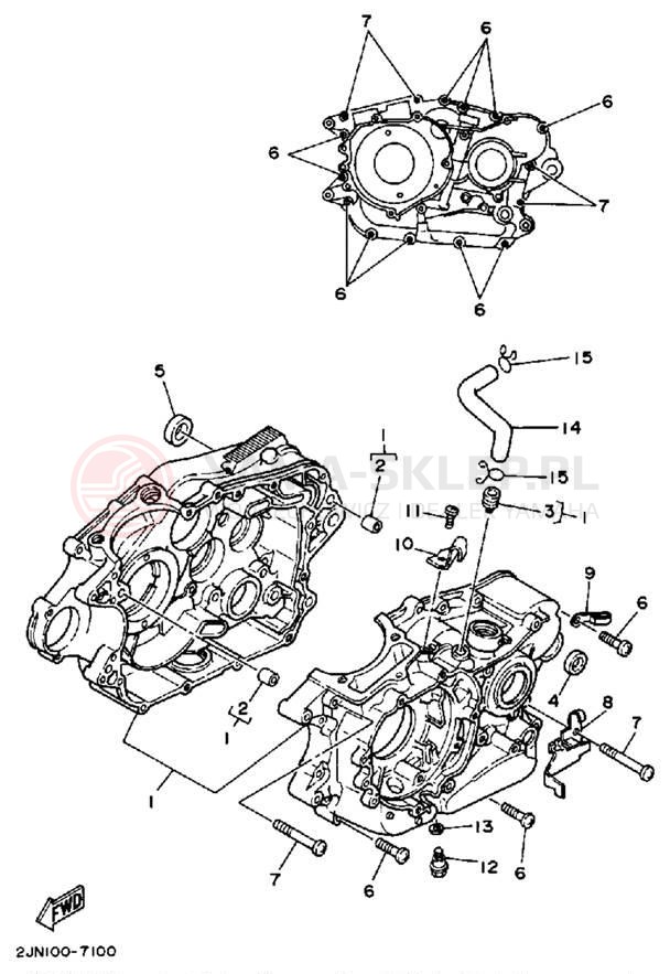 Schemat "Obudowa silnika" do Yamaha BIG WHEEL BW350U