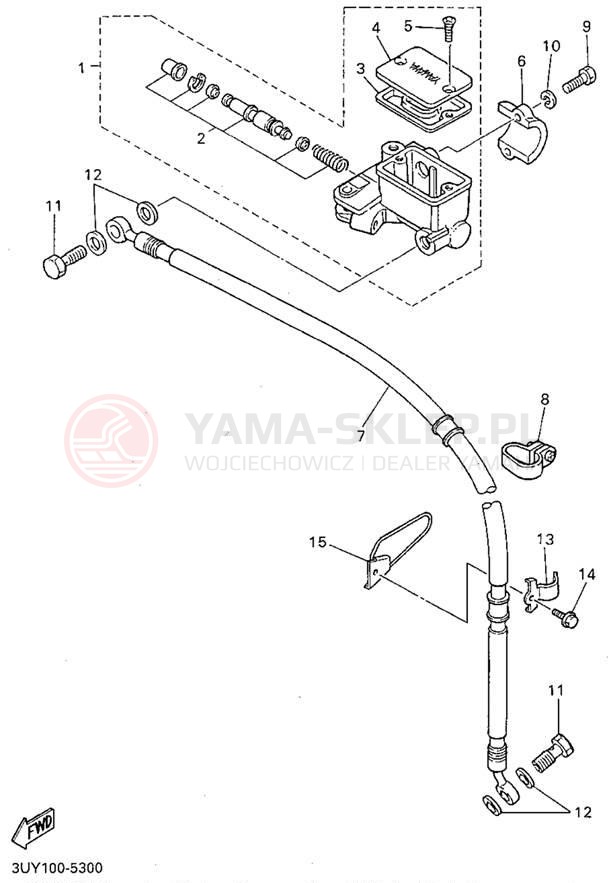 Schemat "Pompa hamulcowa przednia" do Yamaha XT600EG/XT600EGC