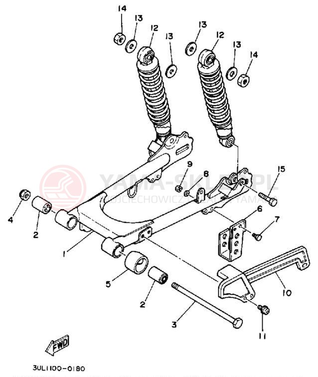 Schemat "wahacz, zawieszenie" do Yamaha RT100D