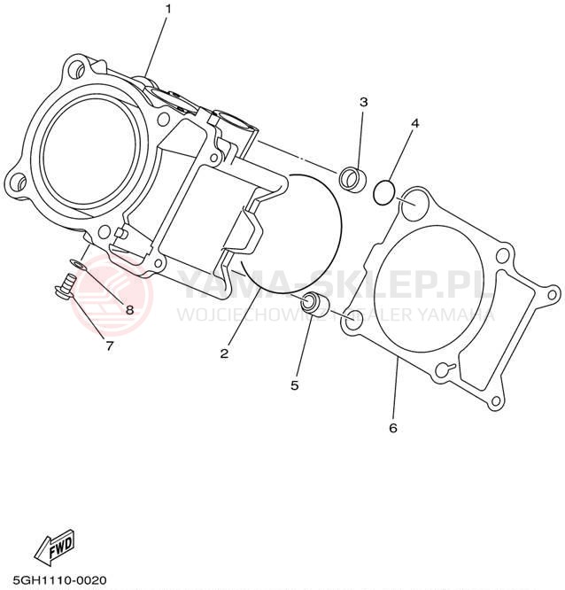 Schemat "cylinder" do Yamaha KODIAK 4WD HUNTER YFM400FAHP