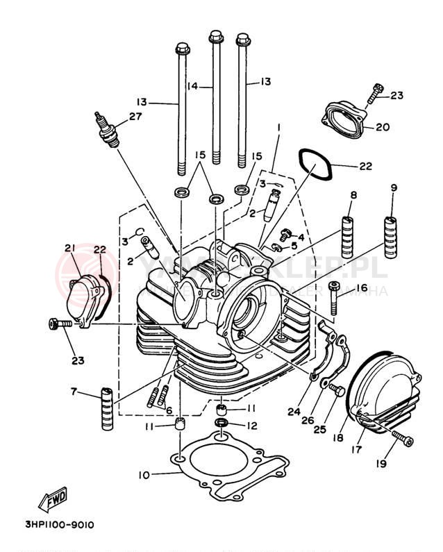 Schemat "głowica" do Yamaha BIG BEAR 4WD YFM350FWJ
