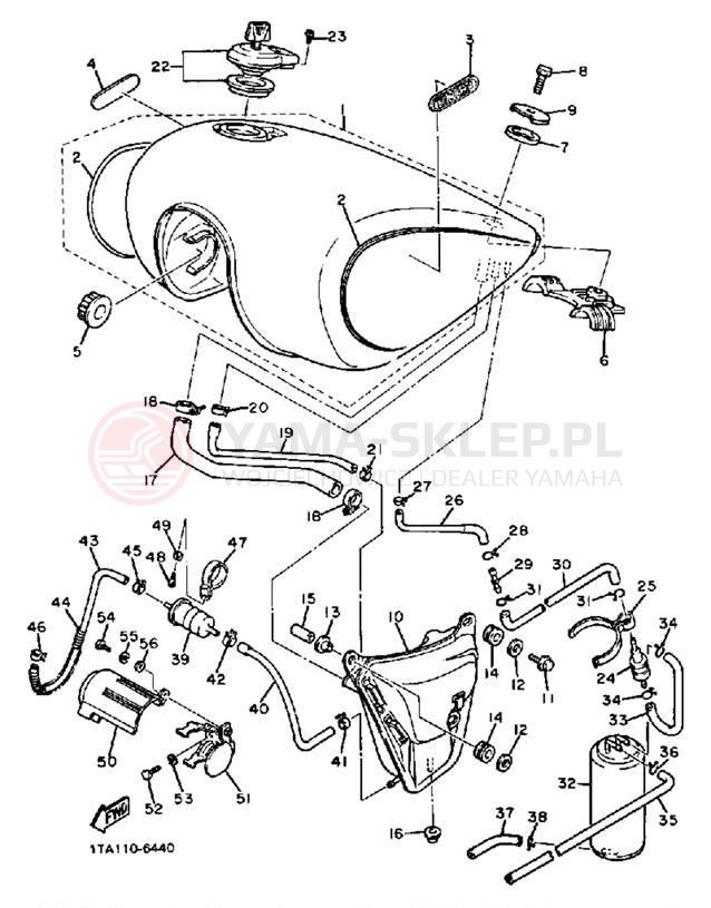 Schemat "zbiornik paliwa" do Yamaha VIRAGO 1100 XV1100U/XV1100UC