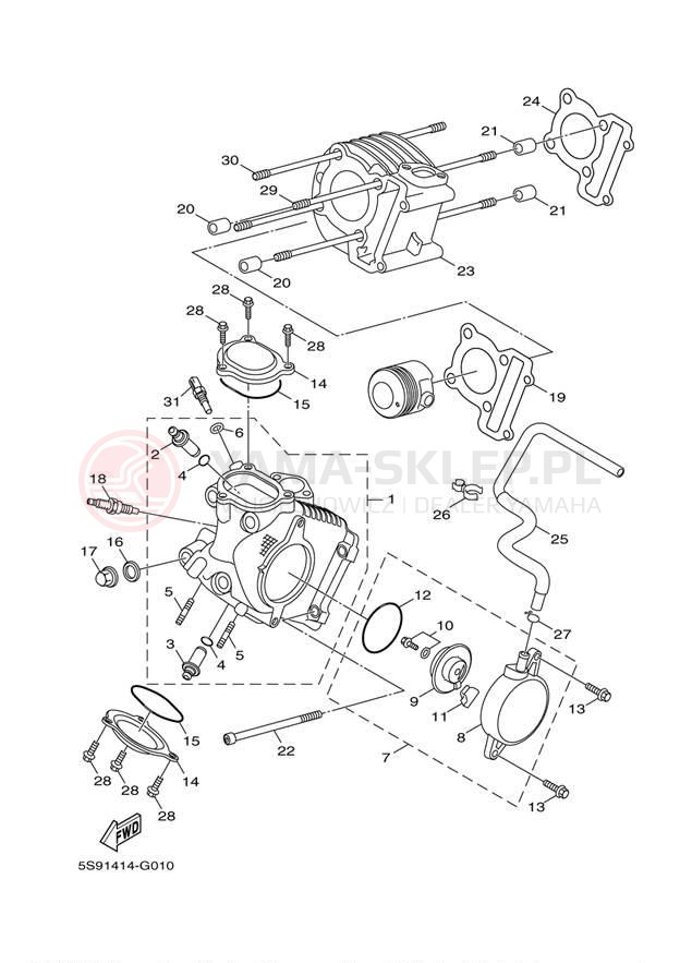 Schemat "cylinder" do Yamaha ZUMA 125 YW125DL/YW125DB