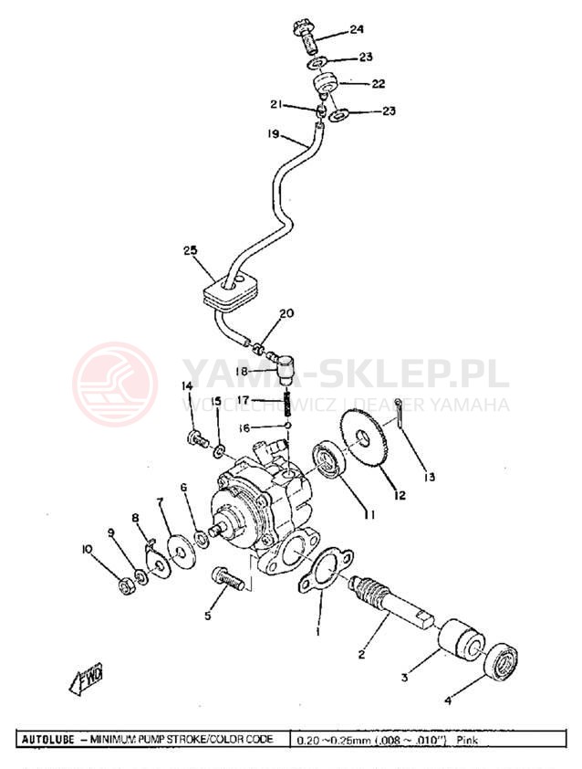 Schemat "Pompa olejowa" do Yamaha TY250A