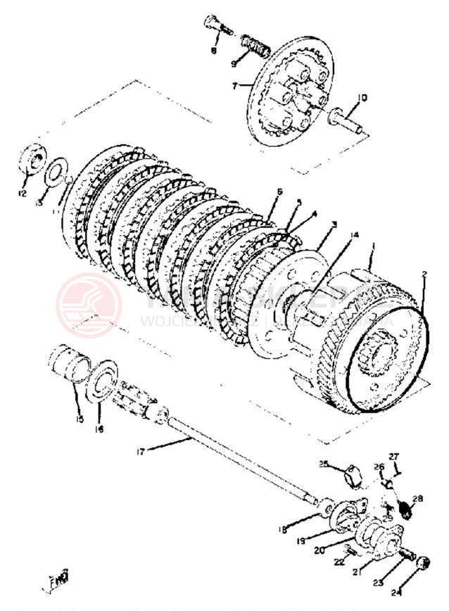 Schemat "sprzęgło" do Yamaha RD250A