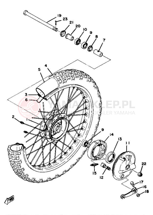Schemat "Koło przód" do Yamaha YZ80E