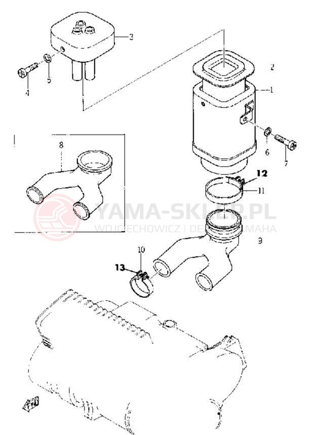 Schemat "Filtr powietrza" do Yamaha YL1