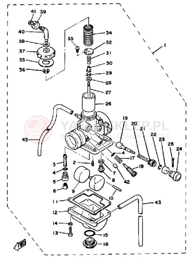 Schemat "Gaźnik" do Yamaha DT175H