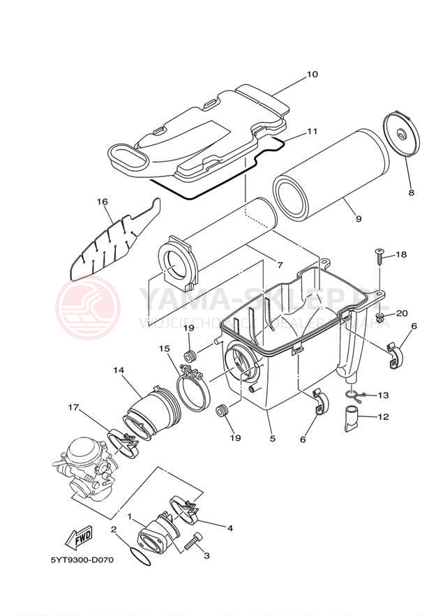 Schemat "Wtrysk paliwa" do Yamaha RAPTOR 350 YFM35RDW