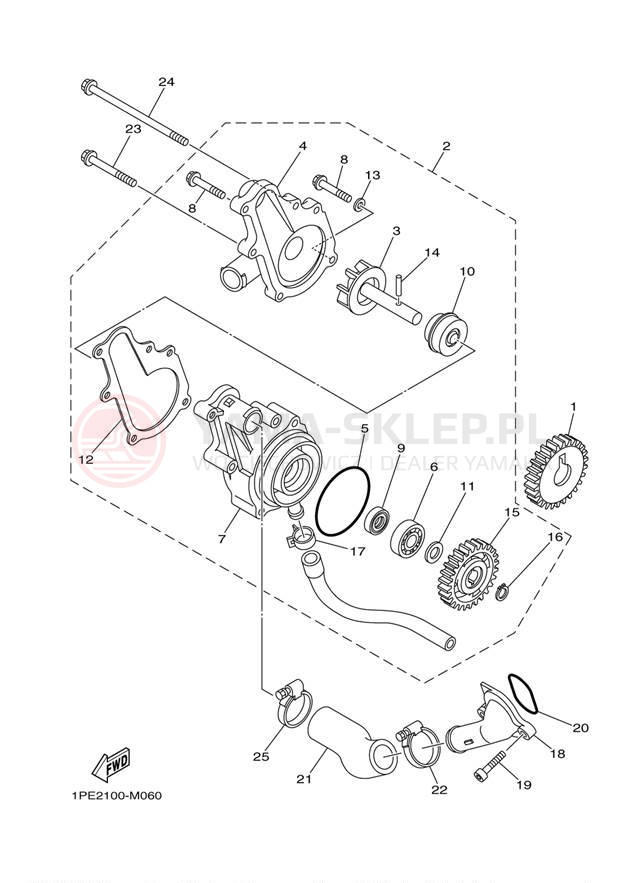 Schemat "Pompa wody" do Yamaha RAPTOR 700 YFM700REL/YFM700REO