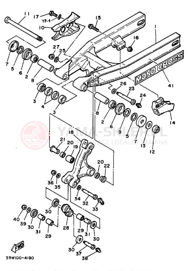 Schemat "wahacz" do Yamaha YZ125L