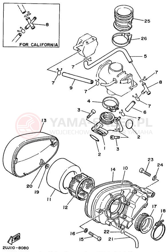 Schemat "Wtrysk paliwa" do Yamaha VIRAGO 250 XV250G/XV250GC