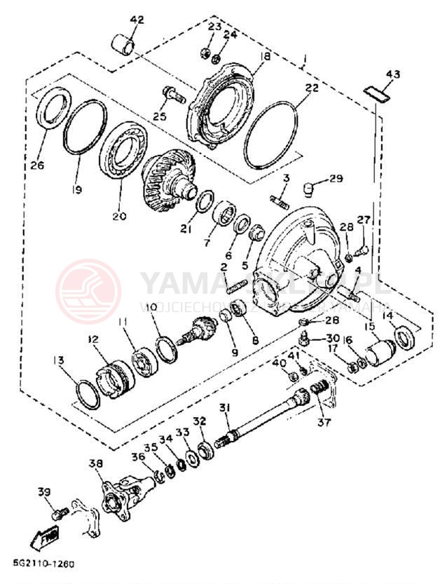 Schemat "Wał napędowy" do Yamaha XJ650RJ
