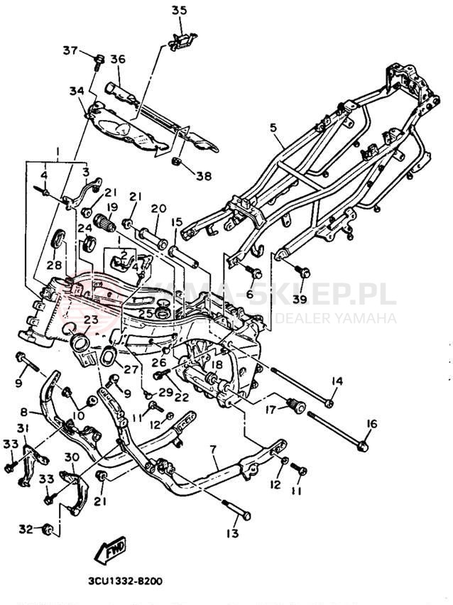 Schemat "rama" do Yamaha FZR750RU