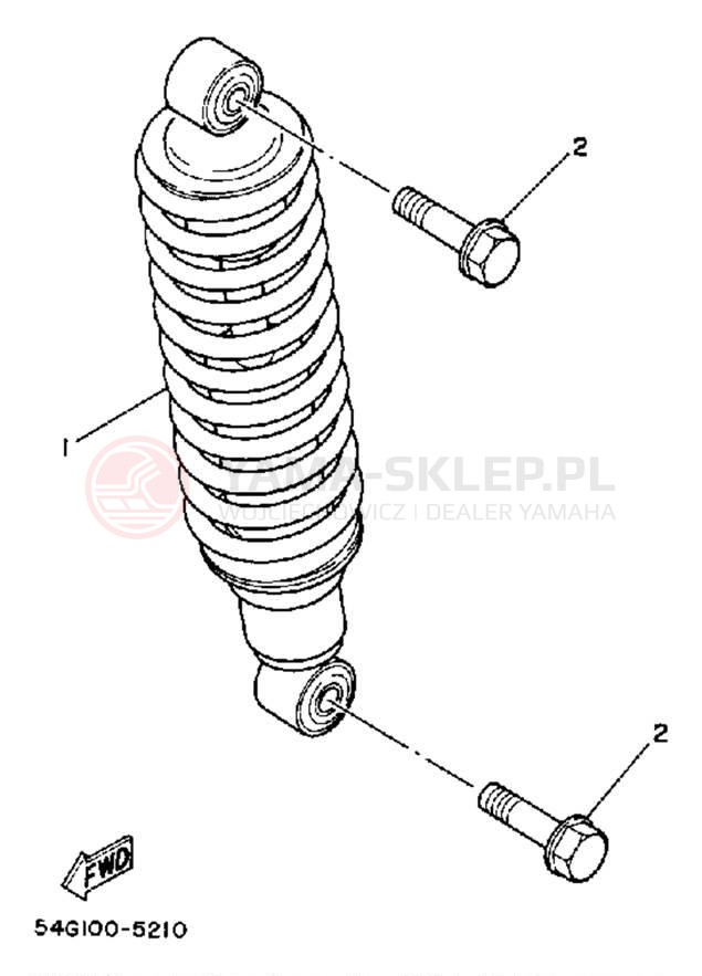 Schemat "zawieszenie tył" do Yamaha BW200N
