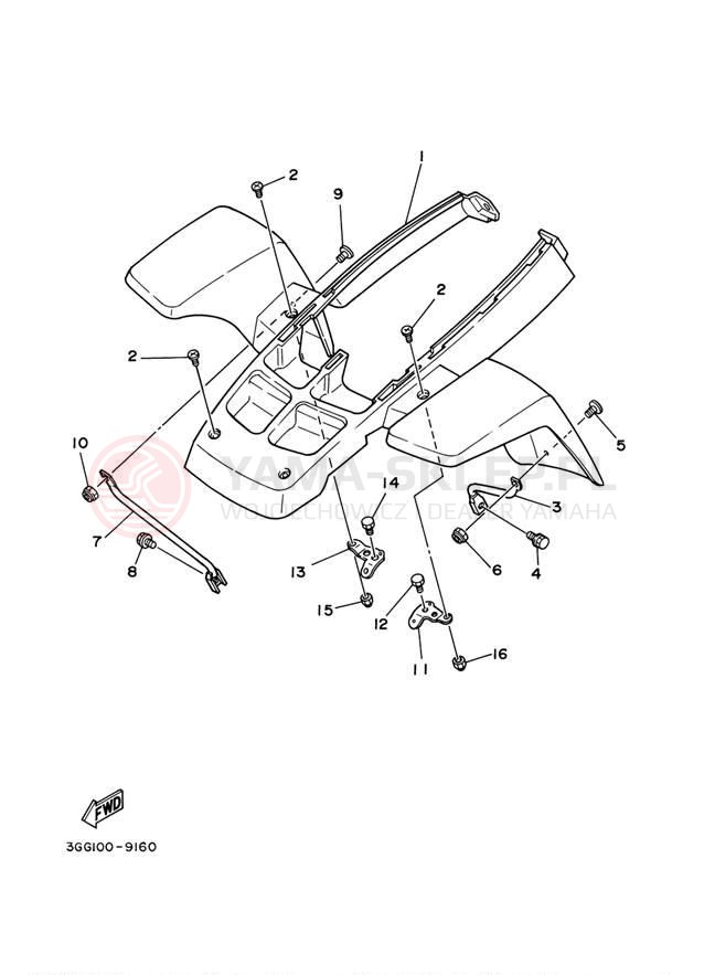 Schemat "Przedni błotnik" do Yamaha BANSHEE YFZ350V
