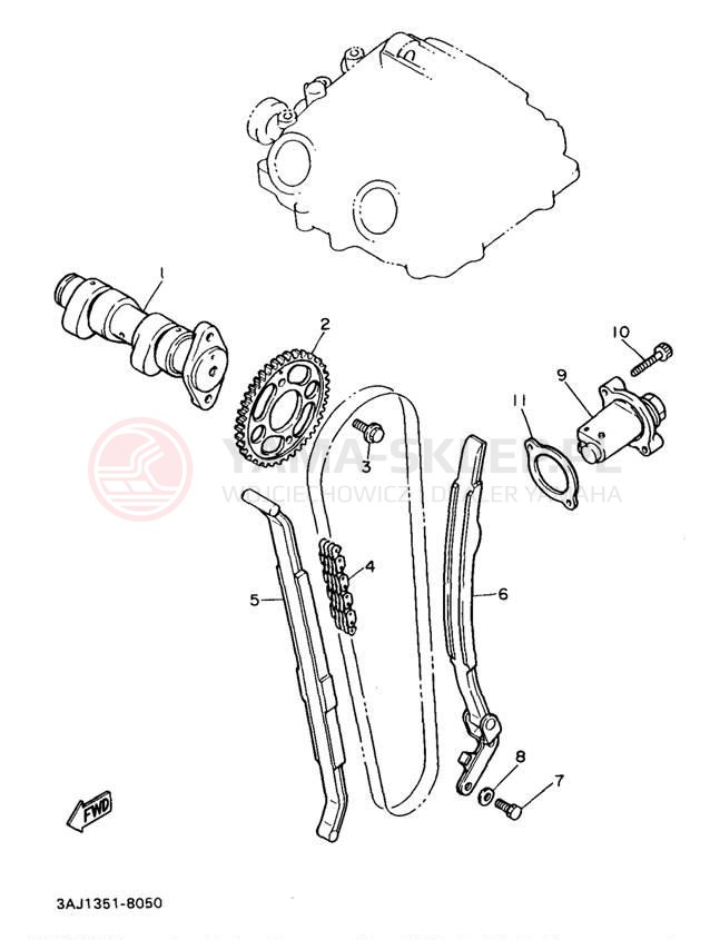 Schemat "Rozrząd - łańcuszek" do Yamaha XT600EBC/XT600EB