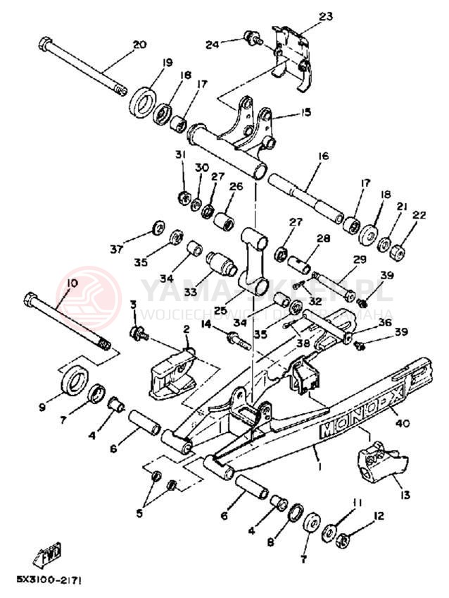 Schemat "wahacz" do Yamaha YZ100K
