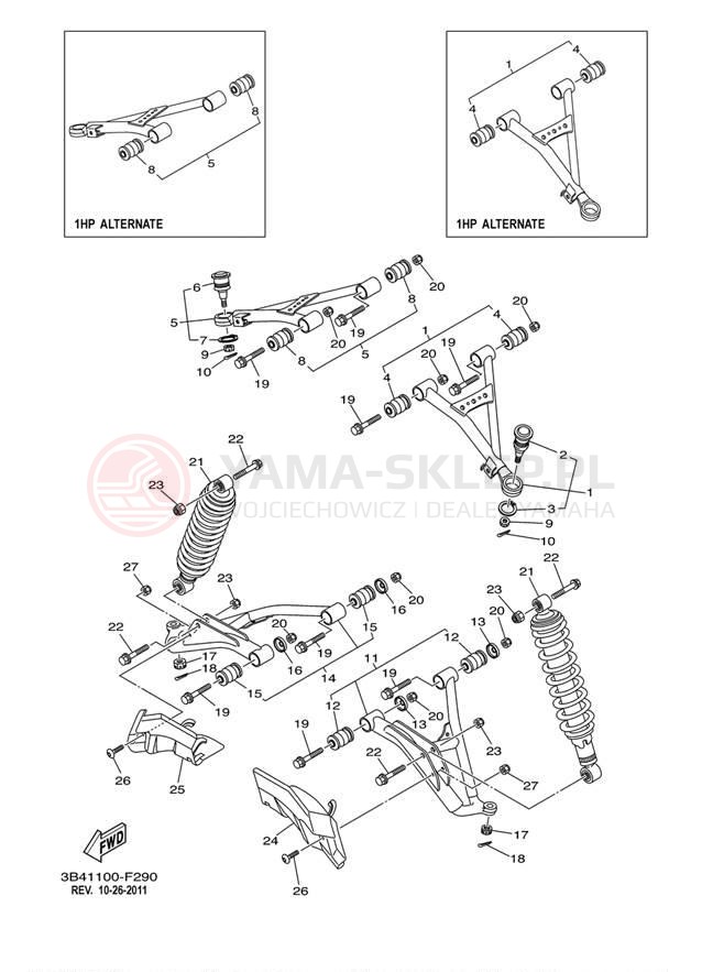 Schemat "Koło przód" do Yamaha GRIZZLY 700 YFM7FGPW