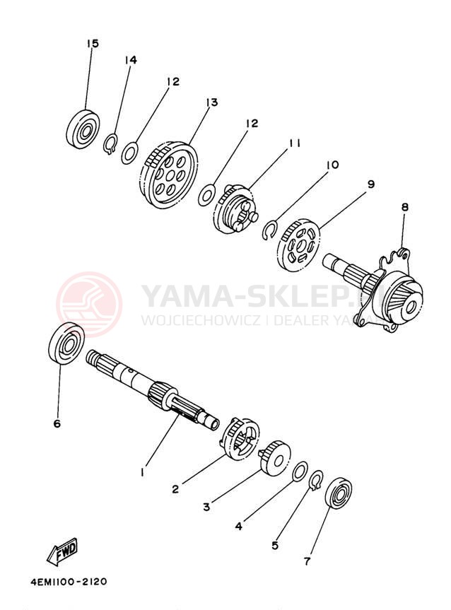 Schemat "Skrzynia biegów " do Yamaha BADGER YFM80J