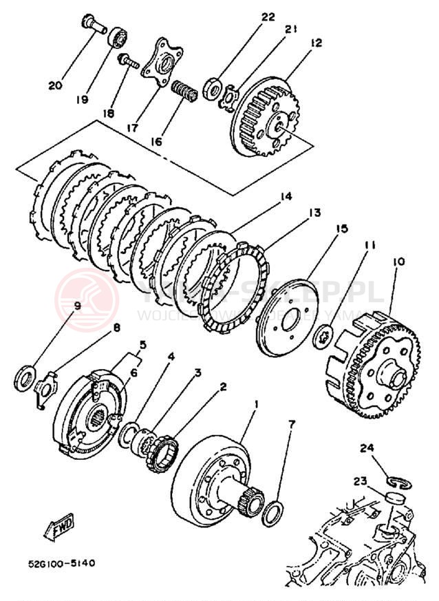 Schemat "sprzęgło" do Yamaha YTM200ERN