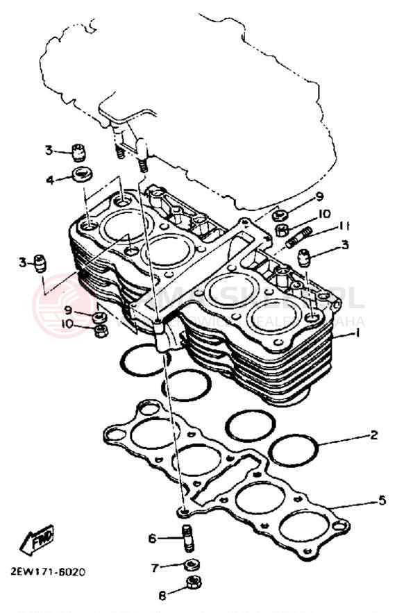 Schemat "cylinder" do Yamaha FZ600T/FZ600TC