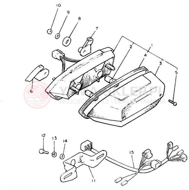 Schemat "Oświetlenie tył" do Yamaha XVZ12DL/XVZ12DKC2