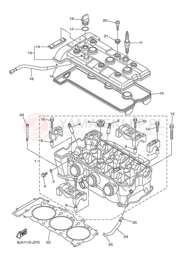 Schemat "głowica" do Yamaha RS VECTOR RS90PER/RS90PEL