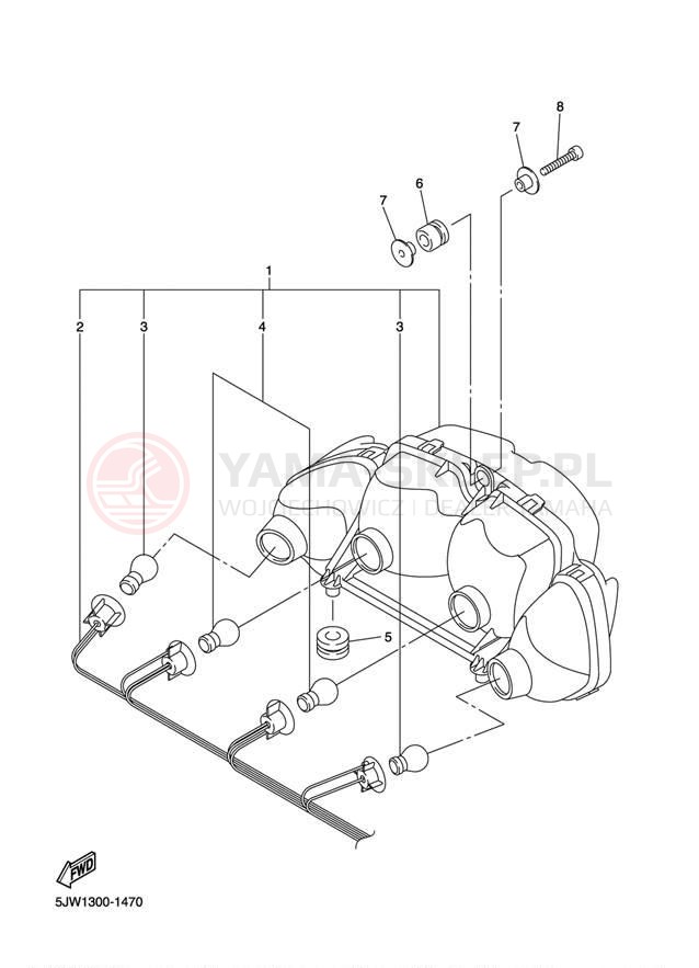 Schemat "lampa tył" do Yamaha FJR1300 FJR1300S/FJR1300SC