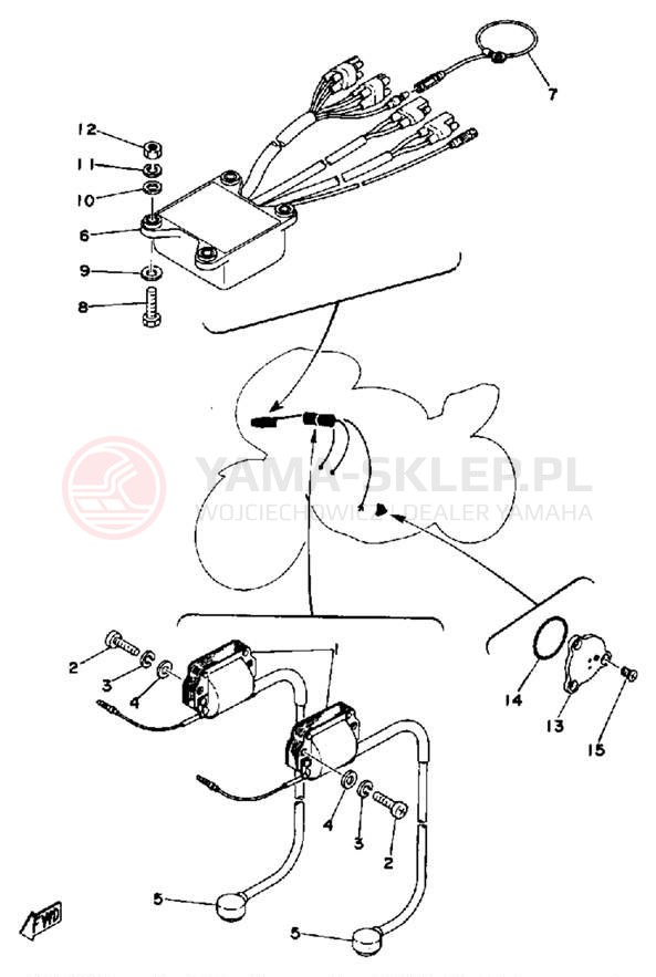 Schemat "układ elektryczny" do Yamaha TZ350D/TZ250D