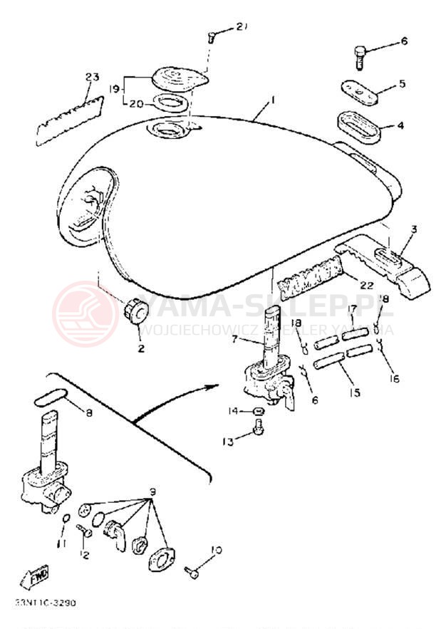 Schemat "zbiornik paliwa" do Yamaha XJ750MK