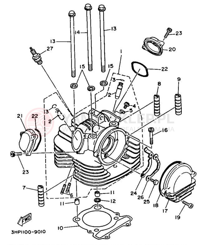 Schemat "głowica" do Yamaha BIG BEAR 4WD YFM350FWE