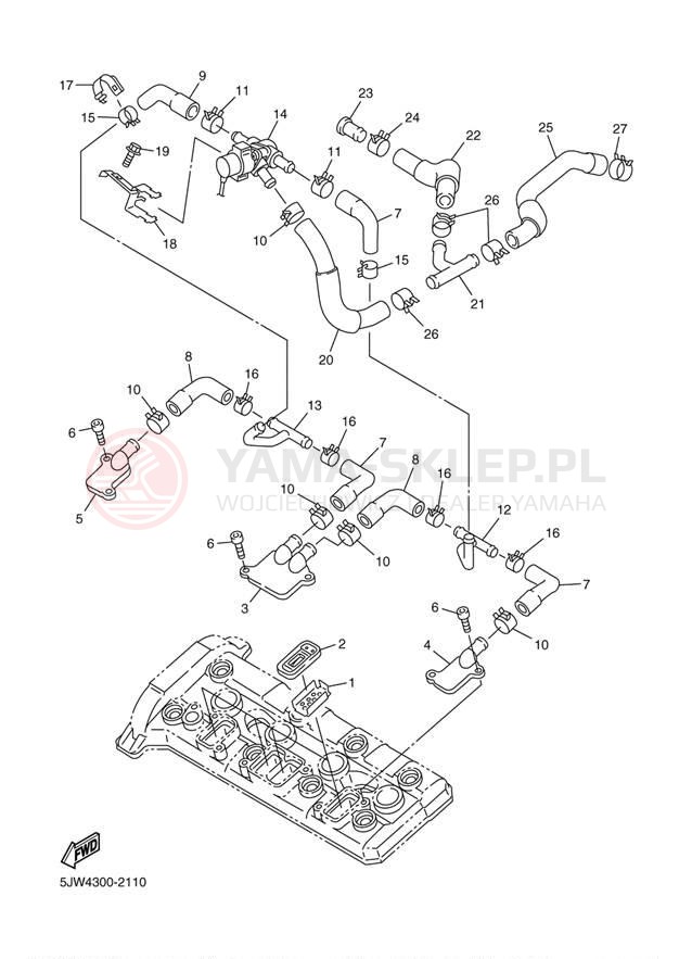 Schemat "System odbioru powietrza" do Yamaha FJR1300 FJR1300S/FJR1300SC